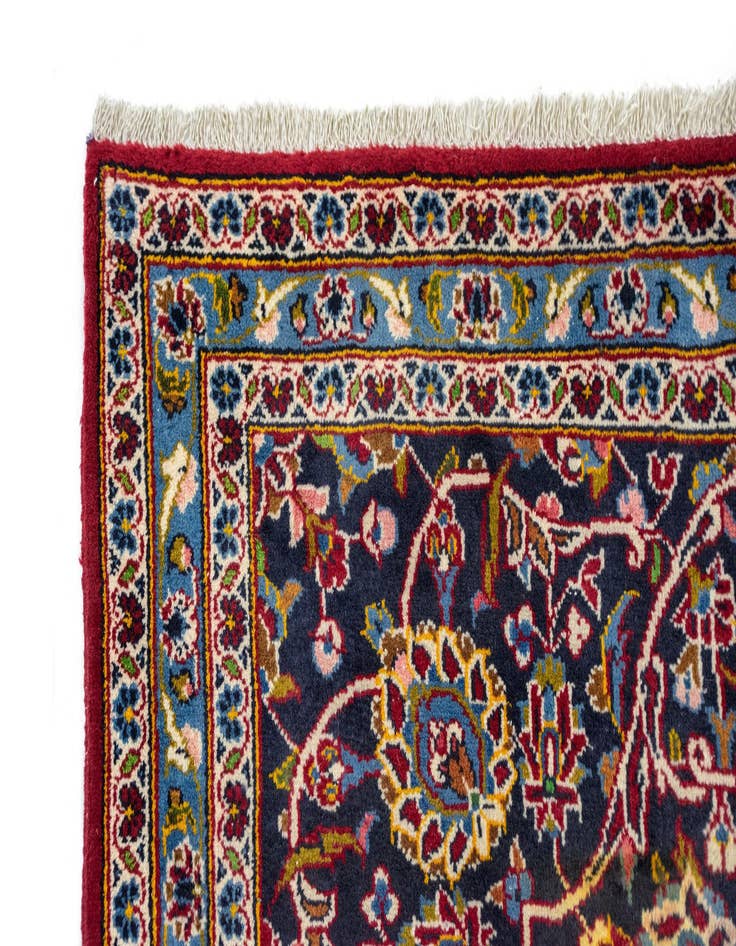 Detail image of  9' 10 x 13'  Hand Knotted Kashan Persian Wool Rug