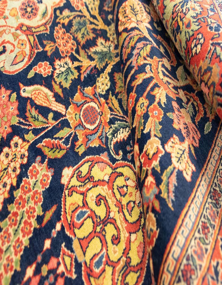 Detail image of  4' 4 x 6' 10  Hand Knotted Kashan Persian Rug