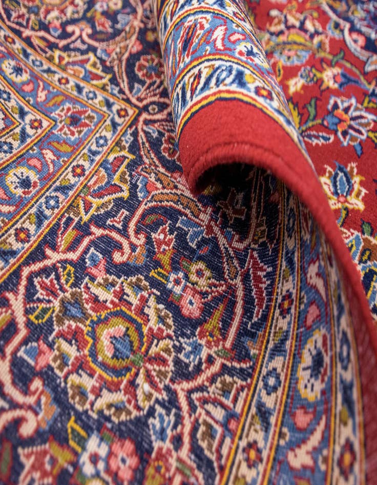 Detail image of  8' 11 x 12' 10  Hand Knotted Kashan Persian Rug