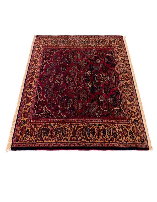 Detail image of  4' 6 x 6' 7 Kashan Wool Rug