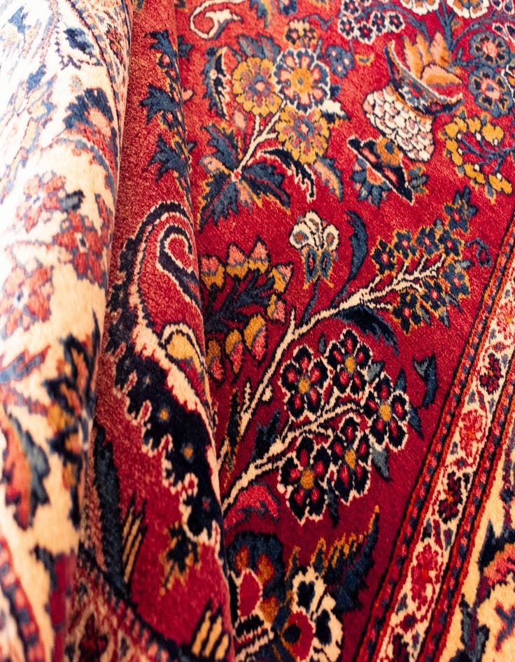 Detail image of  4' 6 x 6' 7 Kashan Wool Rug