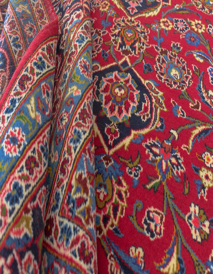 Detail image of  9' 10 x 13' 11 Kashan Wool Rug