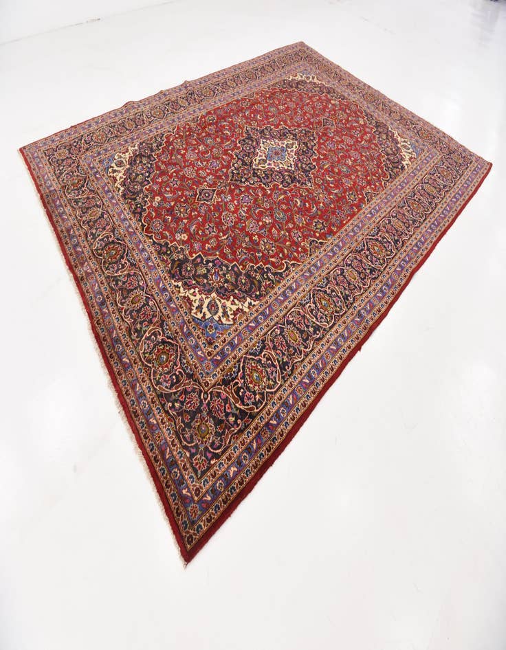 Detail image of  9' 10 x 13' 5  Hand Knotted Kashan Persian Wool Rug