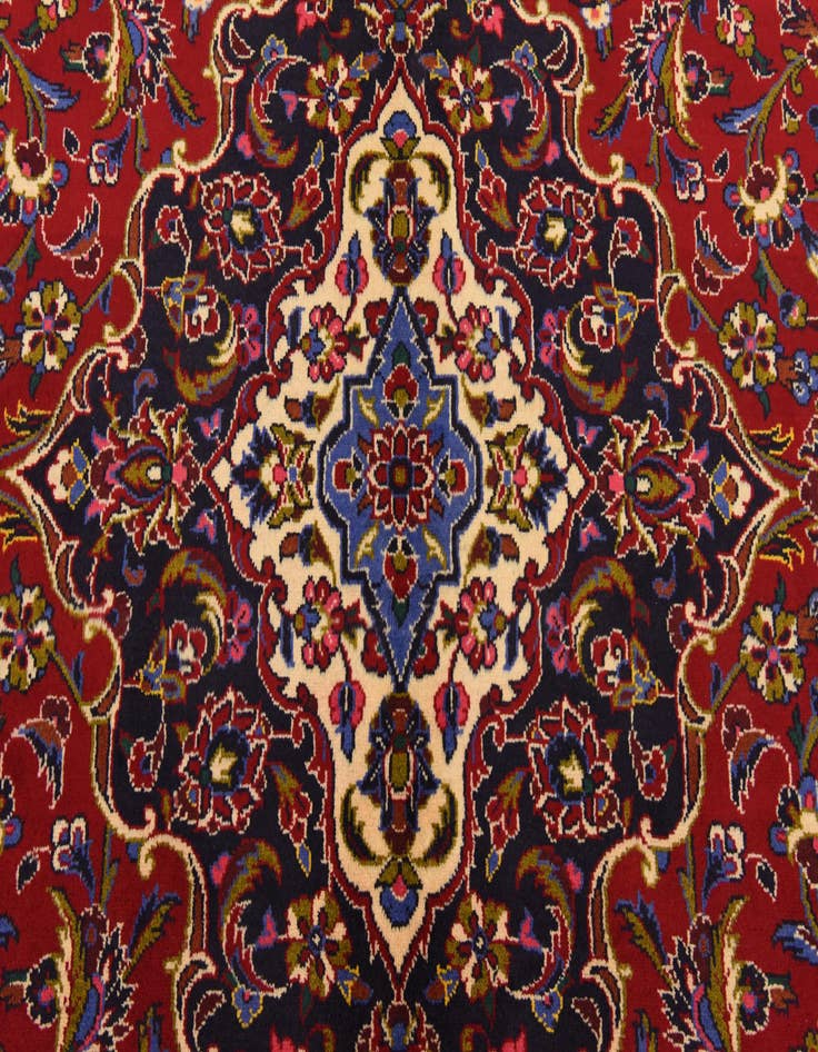 Detail image of  9' 10 x 13' 5  Hand Knotted Kashan Persian Wool Rug