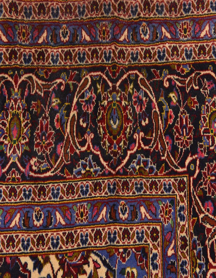 Detail image of  9' 10 x 13' 5  Hand Knotted Kashan Persian Wool Rug