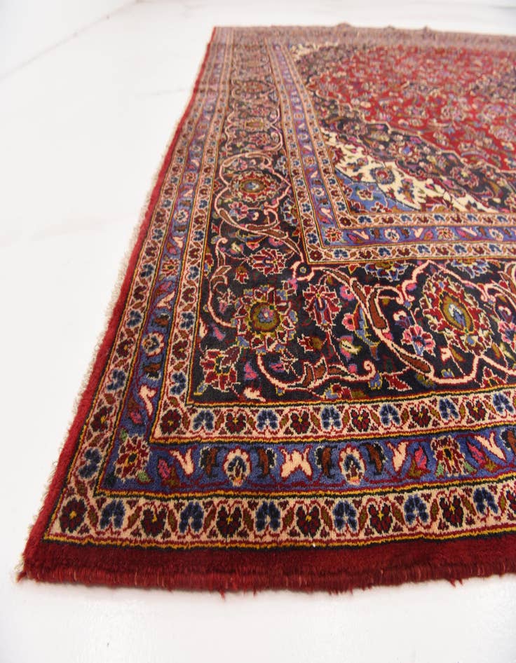 Detail image of  9' 10 x 13' 5  Hand Knotted Kashan Persian Wool Rug