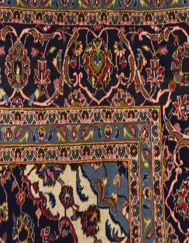 Detail image of  9' 6 x 13' 4  Hand Knotted Kashan Persian Wool Rug