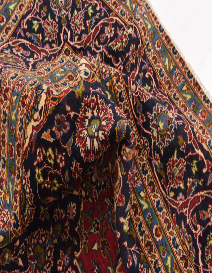 Detail image of  9' 9 x 13' 4  Hand Knotted Kashan Persian Wool Rug