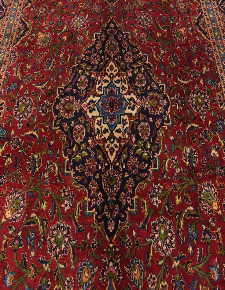 Detail image of  9' 9 x 13' 4  Hand Knotted Kashan Persian Wool Rug
