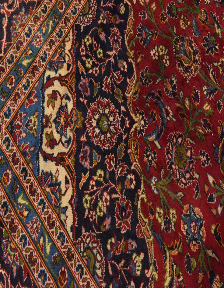 Detail image of  9' 9 x 13' 4  Hand Knotted Kashan Persian Wool Rug