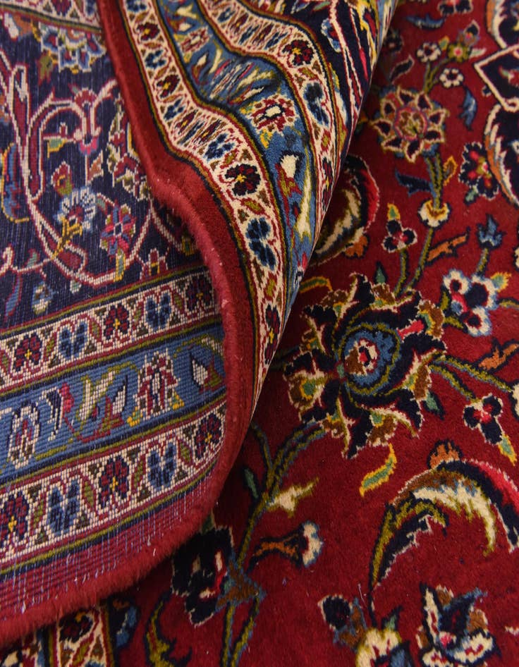 Detail image of  9' 10 x 12' 10  Hand Knotted Kashan Persian Wool Rug