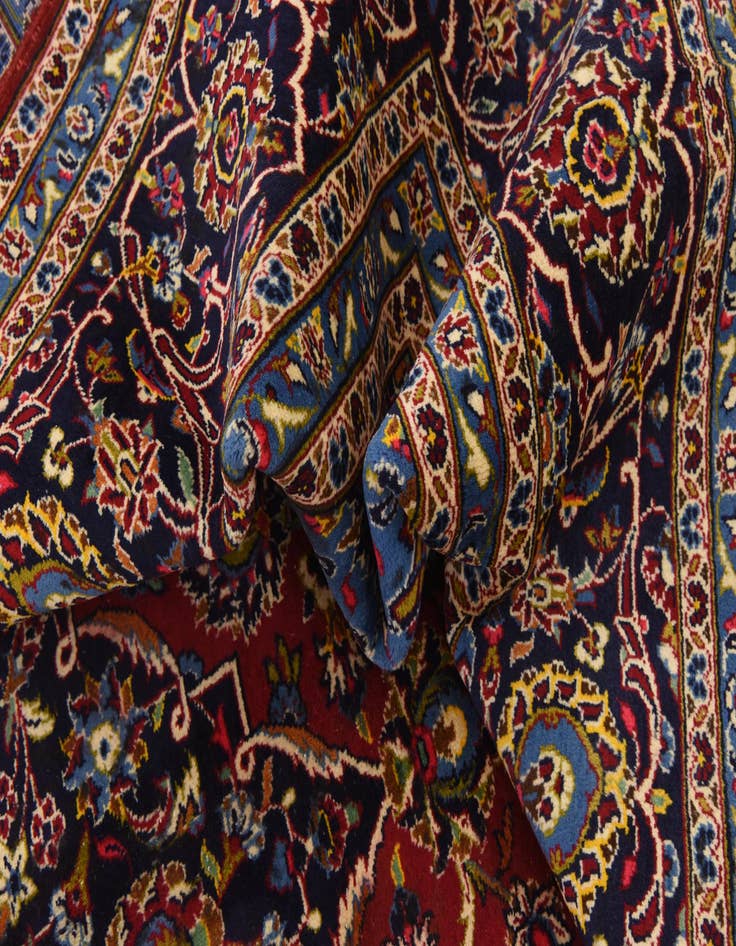 Detail image of  9' 10 x 12' 10  Hand Knotted Kashan Persian Wool Rug