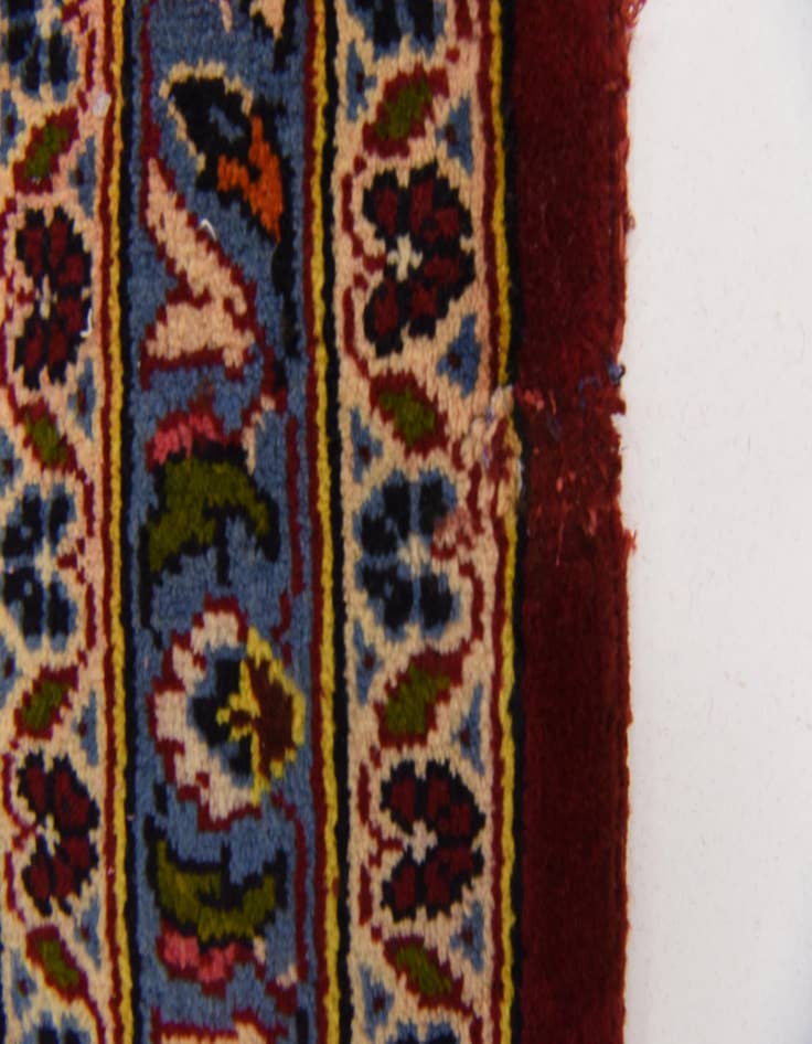 Detail image of  9' 10 x 13'  Hand Knotted Kashan Persian Wool Rug