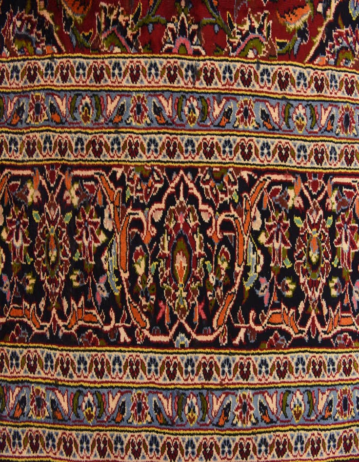 Detail image of  9' 10 x 13'  Hand Knotted Kashan Persian Wool Rug