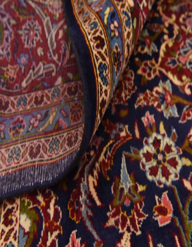 Detail image of  9' 10 x 13' 6  Hand Knotted Kashan Persian Wool Rug