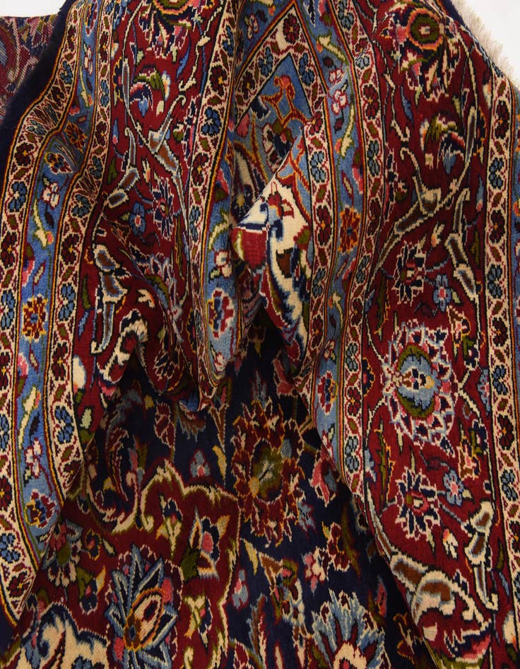 Detail image of  9' 10 x 13' 6  Hand Knotted Kashan Persian Wool Rug