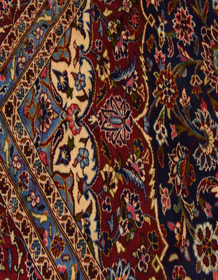 Detail image of  9' 10 x 13' 6  Hand Knotted Kashan Persian Wool Rug
