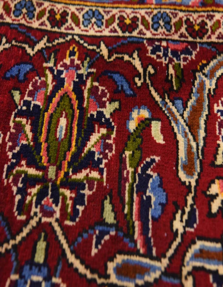 Detail image of  9' 10 x 13' 6  Hand Knotted Kashan Persian Wool Rug