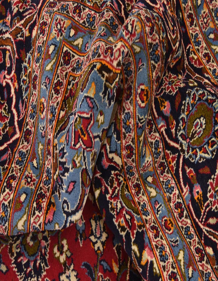 Detail image of  9' 8 x 13' 4  Hand Knotted Kashan Persian Wool Rug