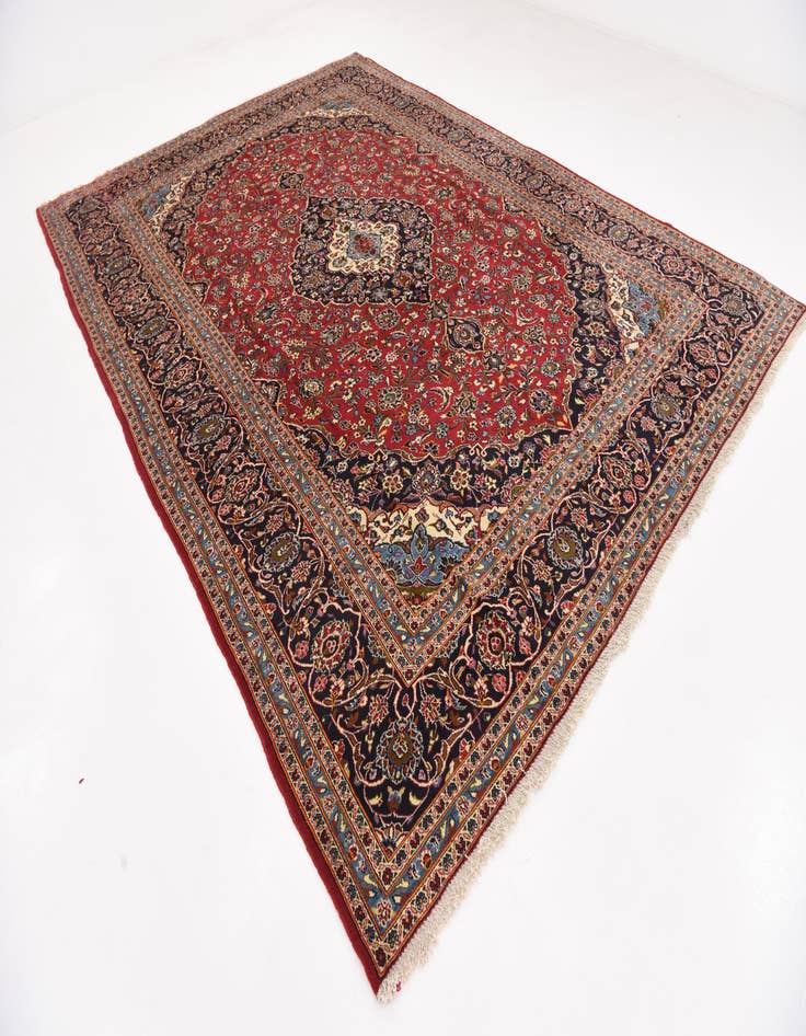 Detail image of  9' 8 x 13' 4  Hand Knotted Kashan Persian Wool Rug