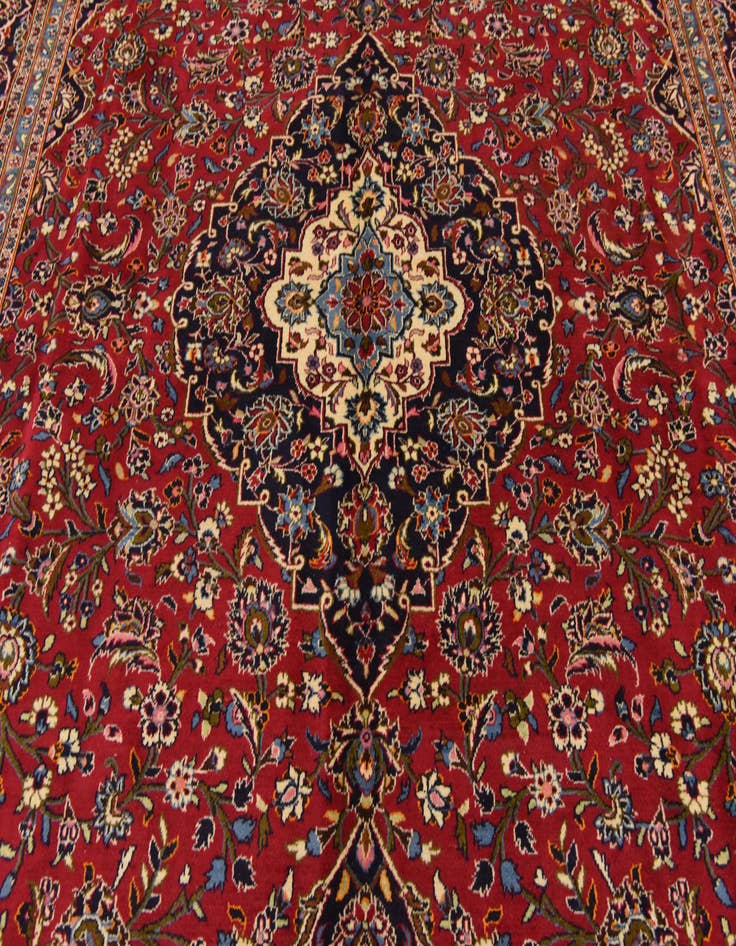 Detail image of  9' 8 x 13' 4  Hand Knotted Kashan Persian Wool Rug