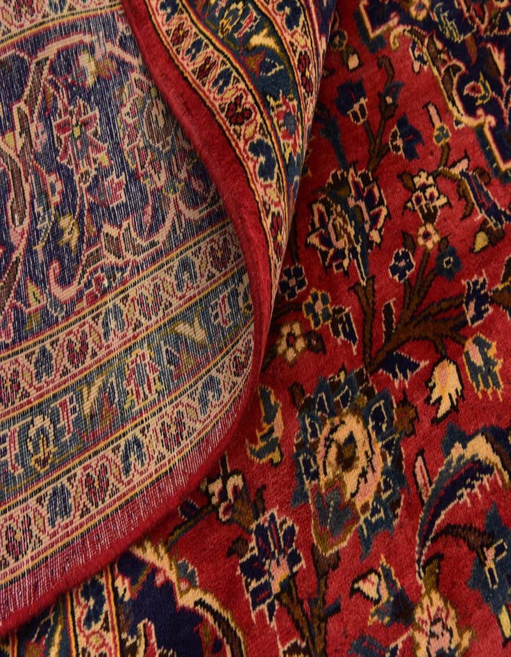 Detail image of  9' 9 x 13' 6  Hand Knotted Kashan Persian Wool Rug
