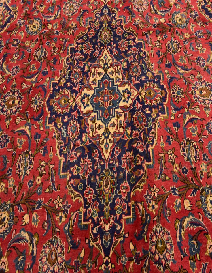 Detail image of  9' 9 x 13' 6  Hand Knotted Kashan Persian Wool Rug