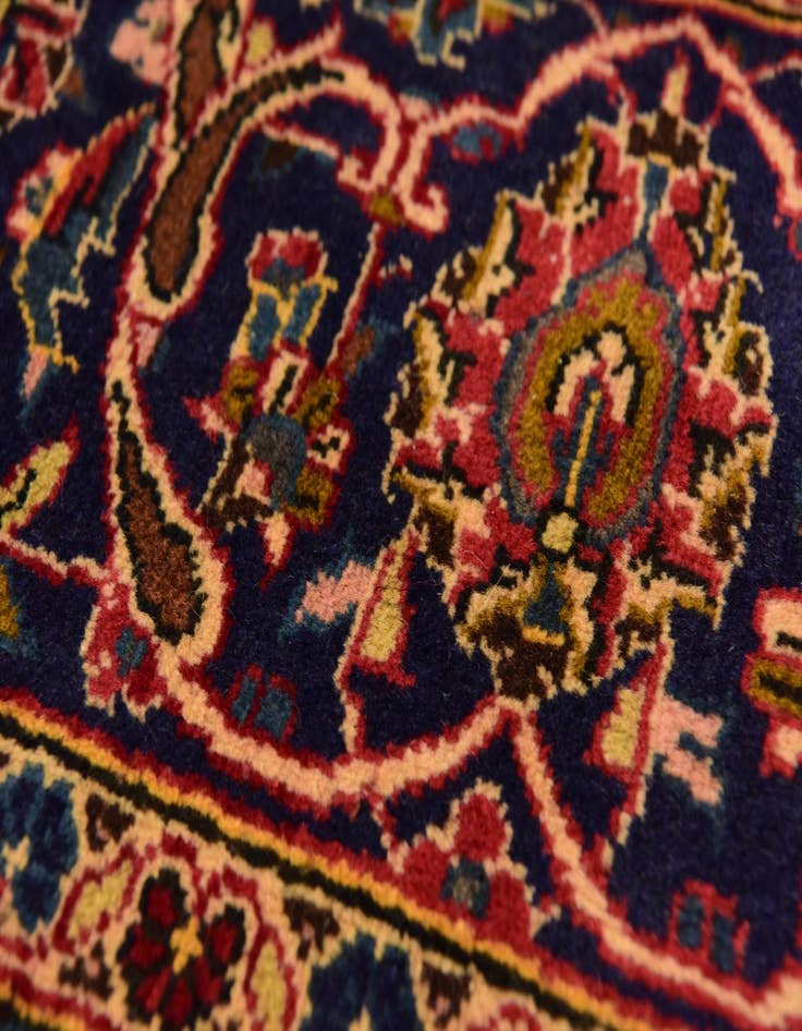 Detail image of  9' 9 x 13' 6  Hand Knotted Kashan Persian Wool Rug