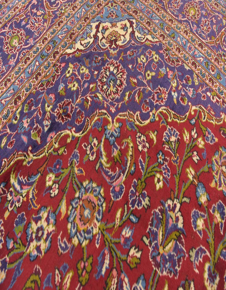 Detail image of  9' 9 x 13' 3  Hand Knotted Kashan Persian Wool Rug