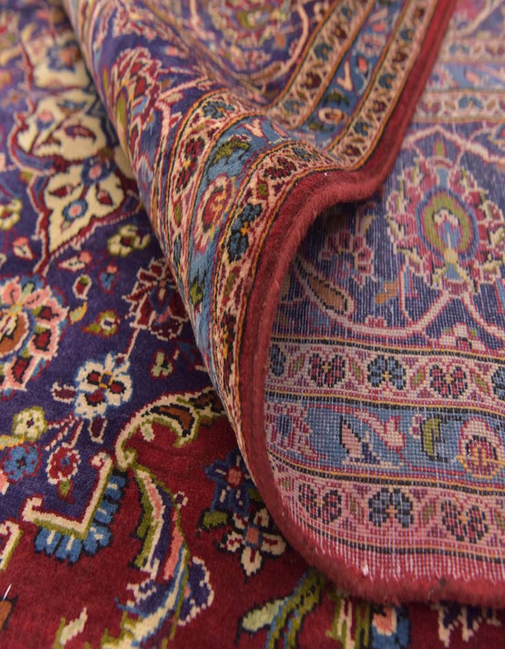 Detail image of  9' 9 x 13' 3  Hand Knotted Kashan Persian Wool Rug