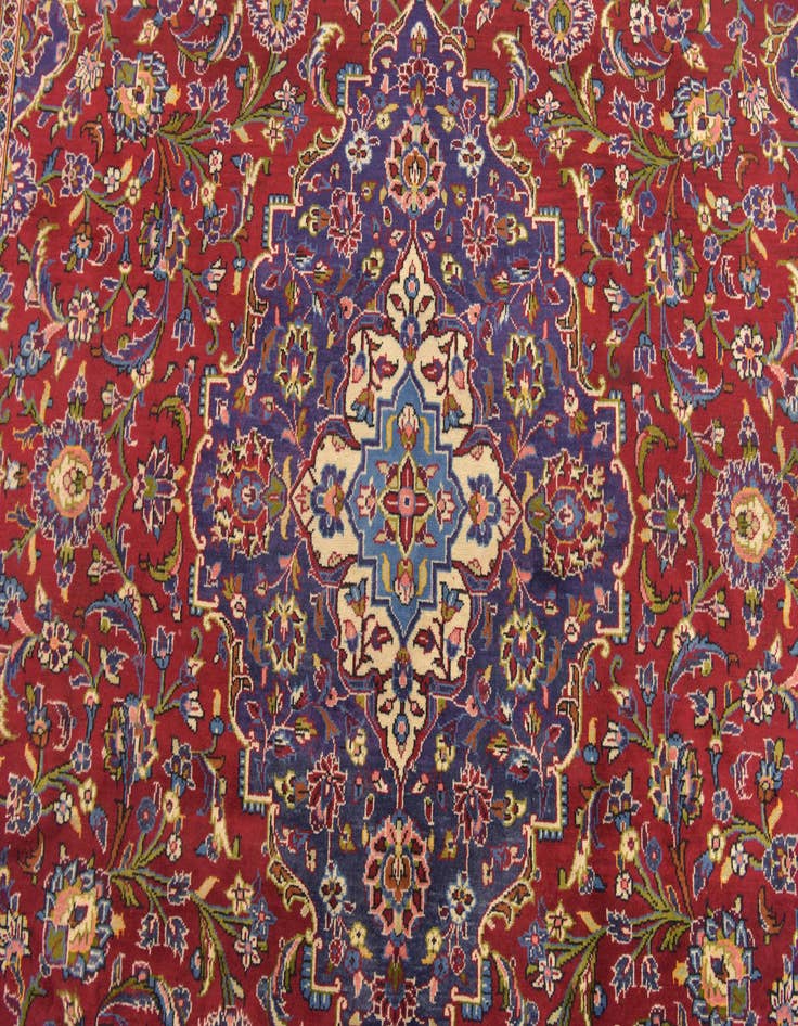 Detail image of  9' 9 x 13' 3  Hand Knotted Kashan Persian Wool Rug