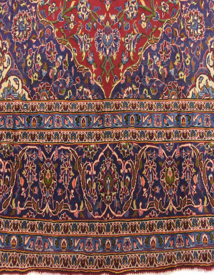 Detail image of  9' 9 x 13' 3  Hand Knotted Kashan Persian Wool Rug