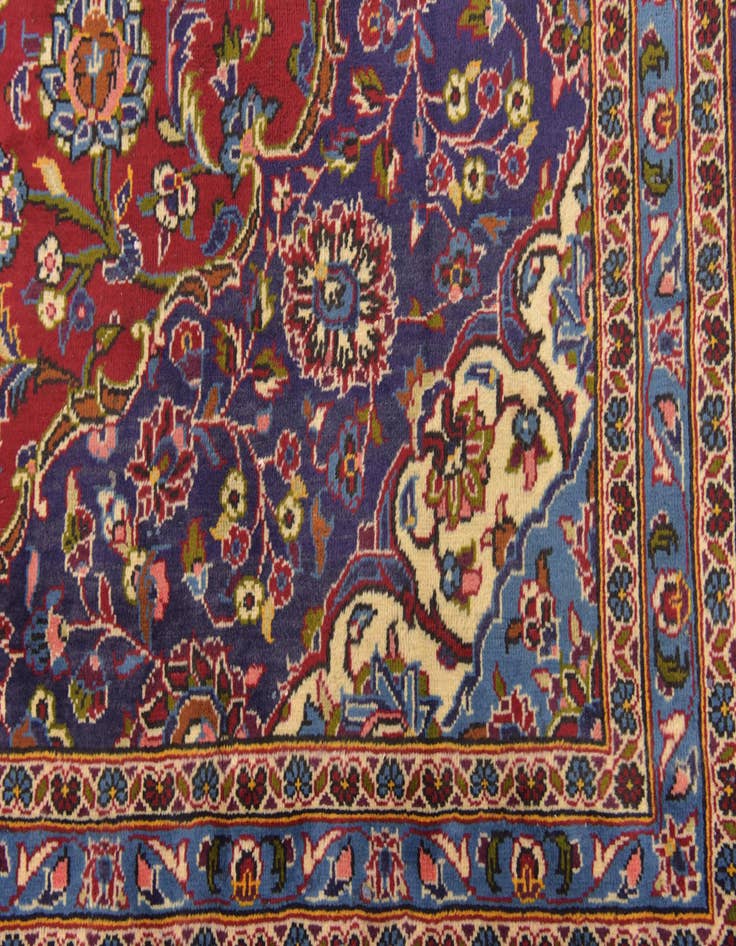 Detail image of  9' 9 x 13' 3  Hand Knotted Kashan Persian Wool Rug