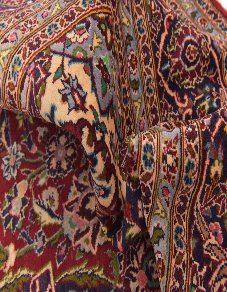 Detail image of  9' 7 x 13' 8  Hand Knotted Kashan Persian Wool Rug