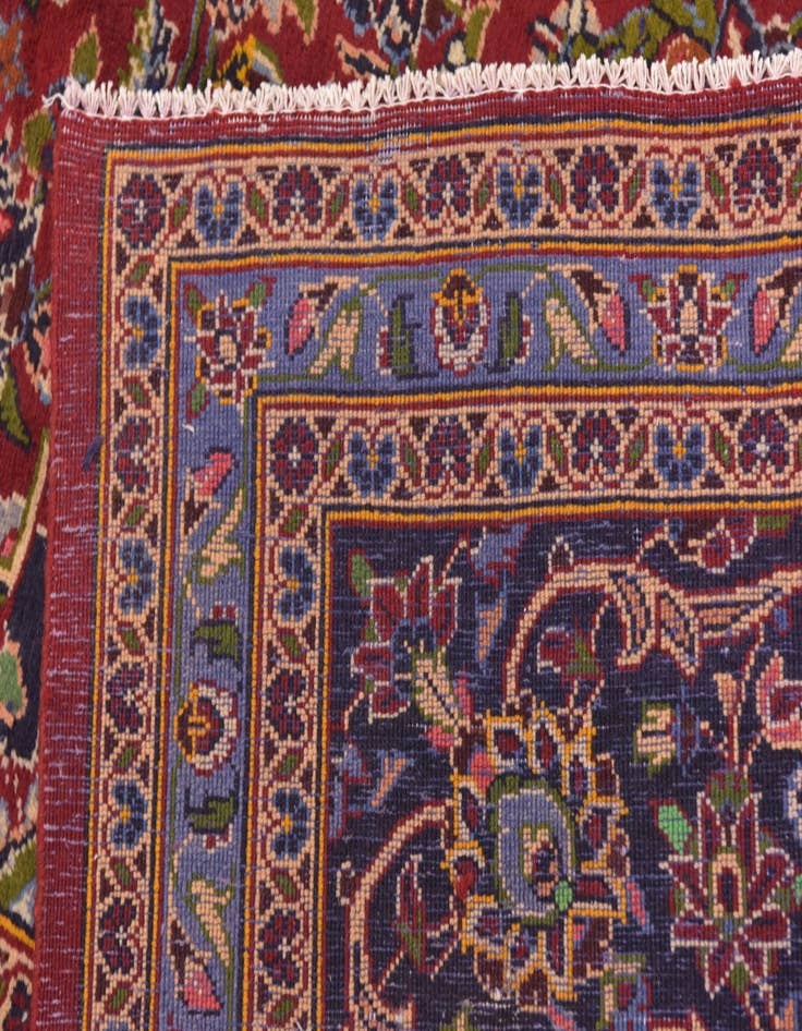 Detail image of  9' 7 x 13' 8  Hand Knotted Kashan Persian Wool Rug