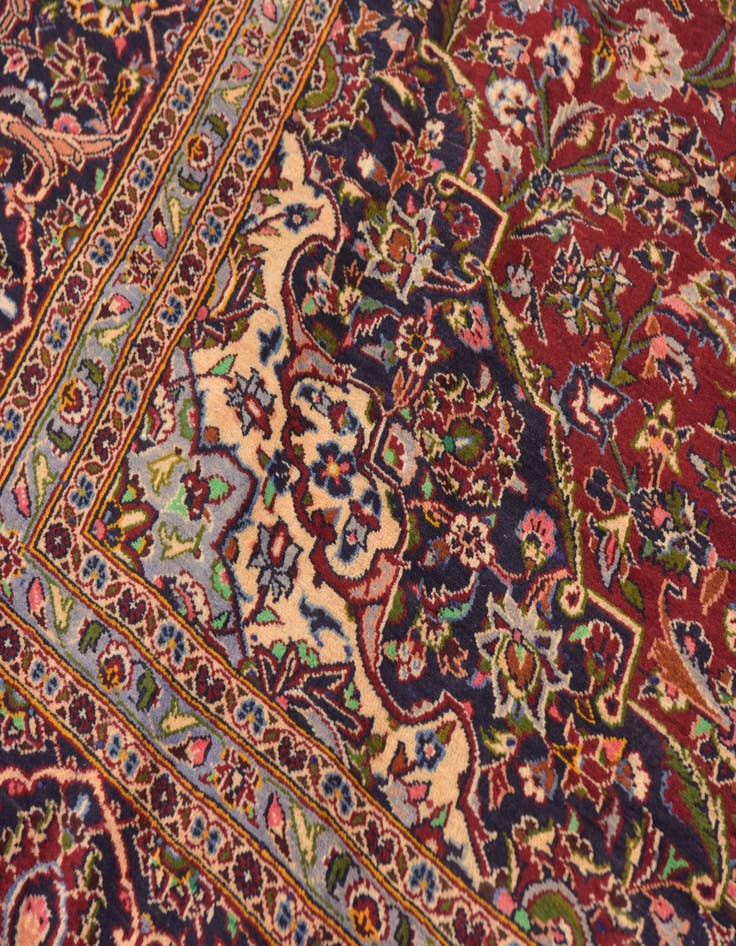 Detail image of  9' 7 x 13' 8  Hand Knotted Kashan Persian Wool Rug