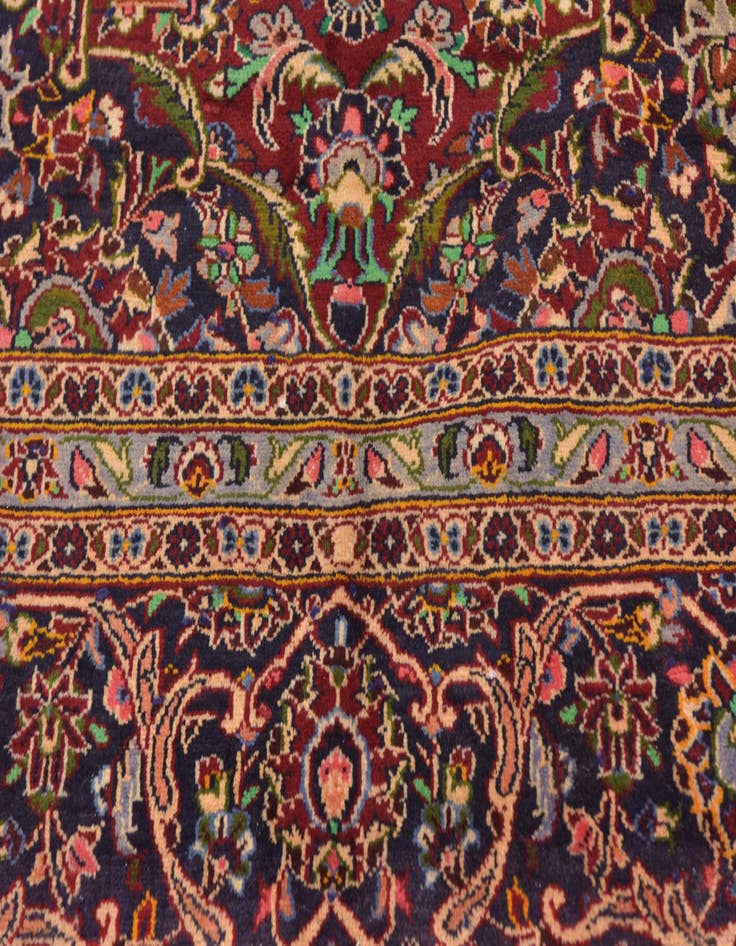 Detail image of  9' 7 x 13' 8  Hand Knotted Kashan Persian Wool Rug