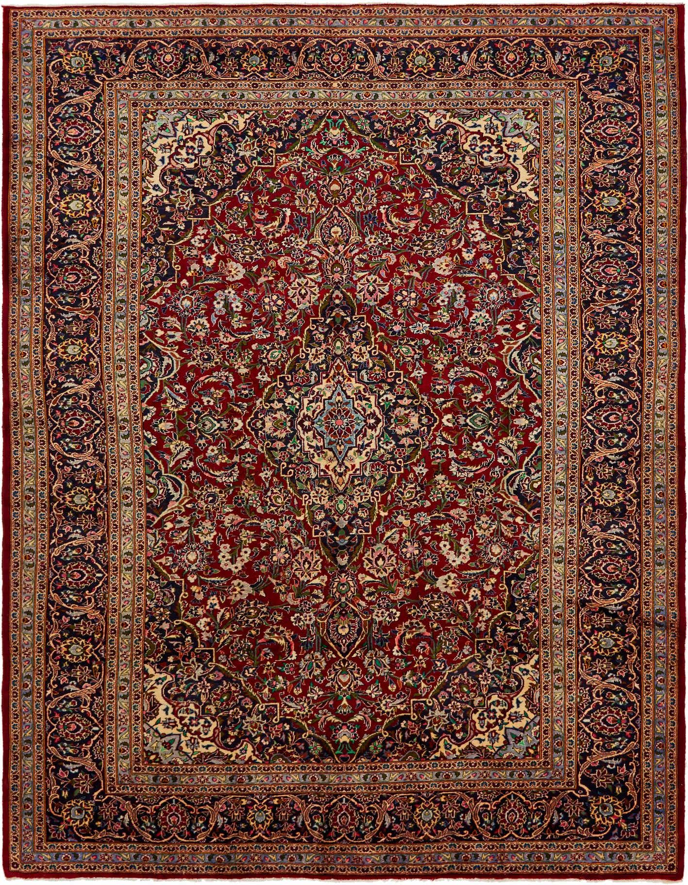 Primary image  9' 7 x 13' 8  Hand Knotted Kashan Persian Wool Rug