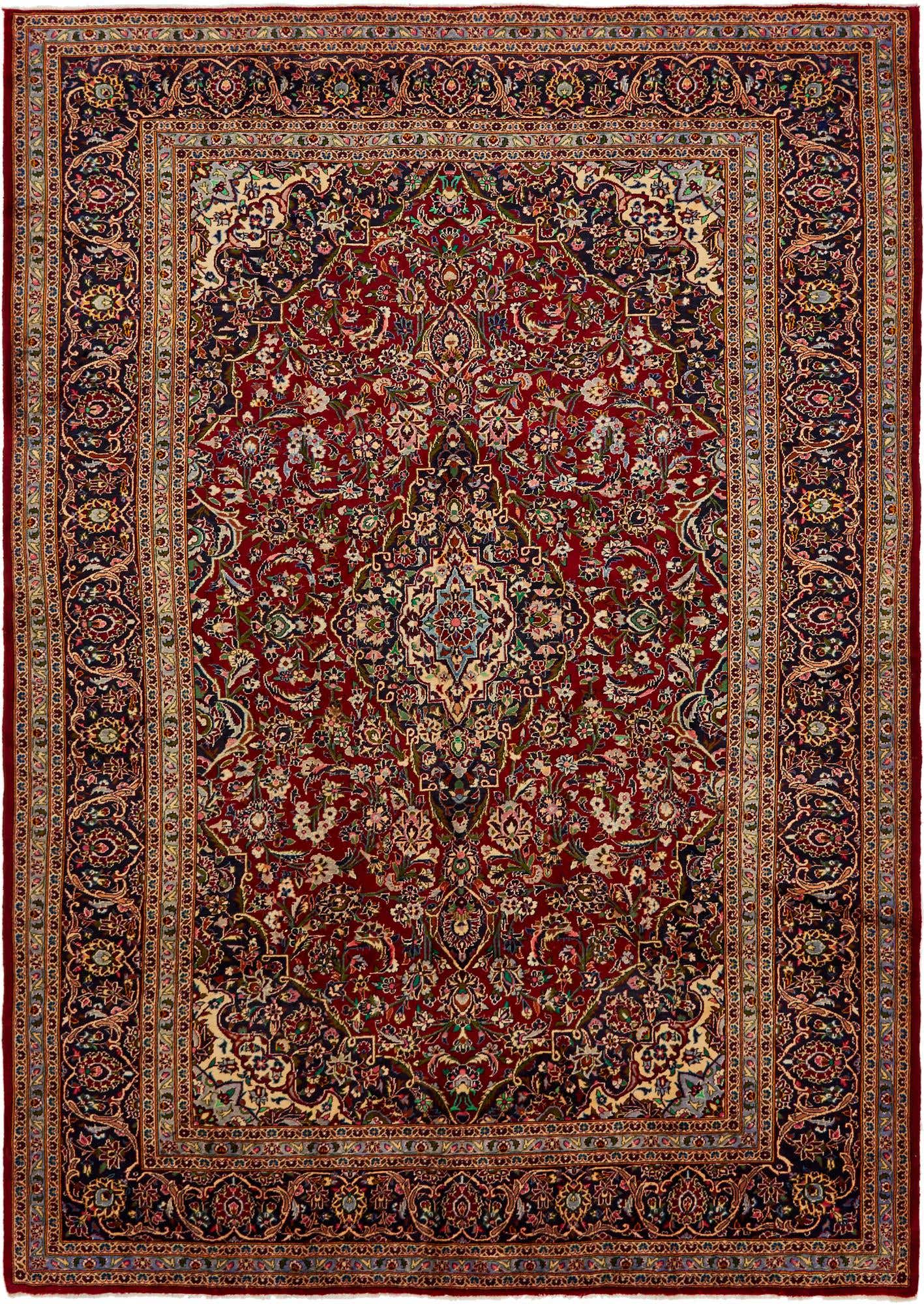 Primary image 9' 7 x 13' 8 Hand Knotted Kashan Persian Wool Rug