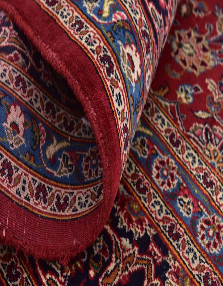 Detail image of  9' 9 x 12' 8  Hand Knotted Kashan Persian Wool Rug