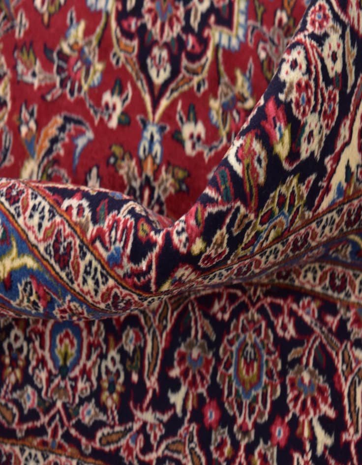 Detail image of  9' 9 x 12' 8  Hand Knotted Kashan Persian Wool Rug