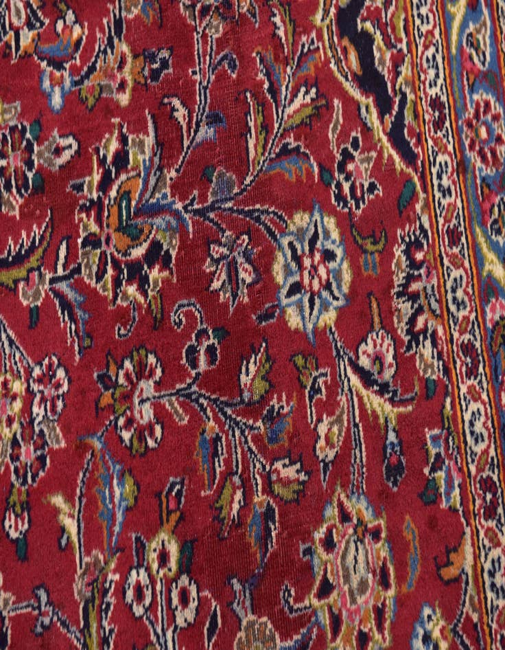 Detail image of  9' 9 x 12' 8  Hand Knotted Kashan Persian Wool Rug