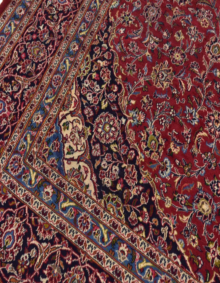 Detail image of  9' 9 x 12' 8  Hand Knotted Kashan Persian Wool Rug