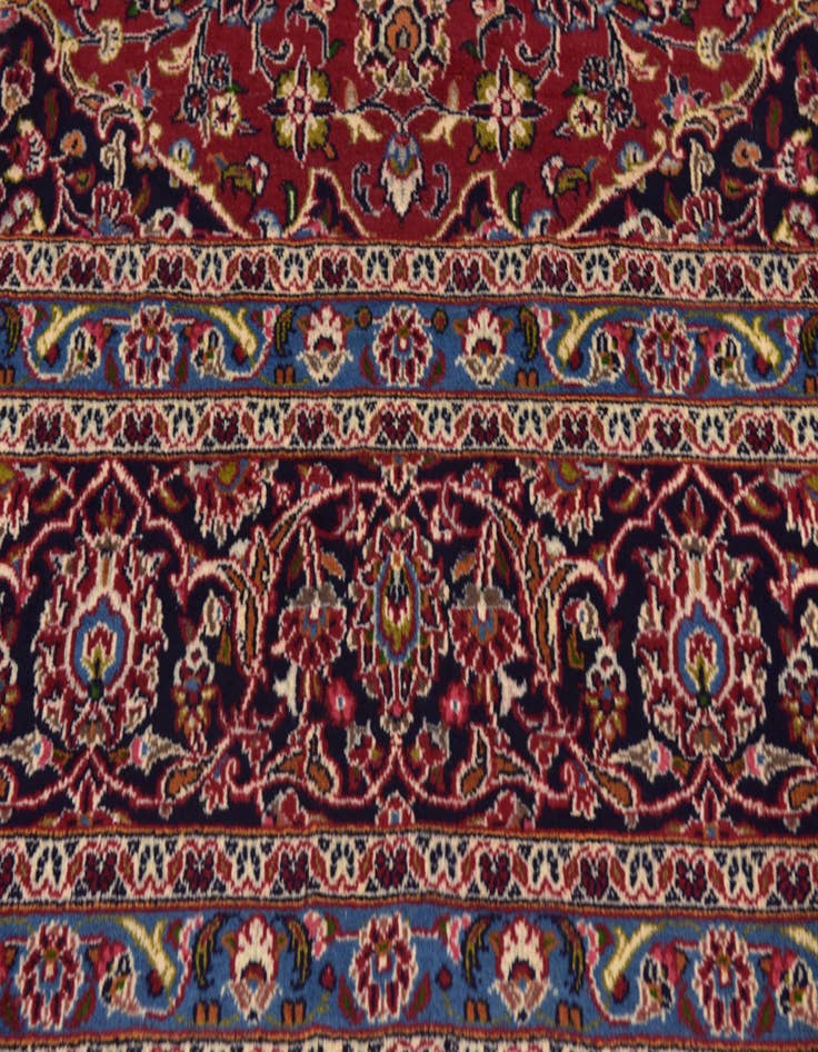Detail image of  9' 9 x 12' 8  Hand Knotted Kashan Persian Wool Rug