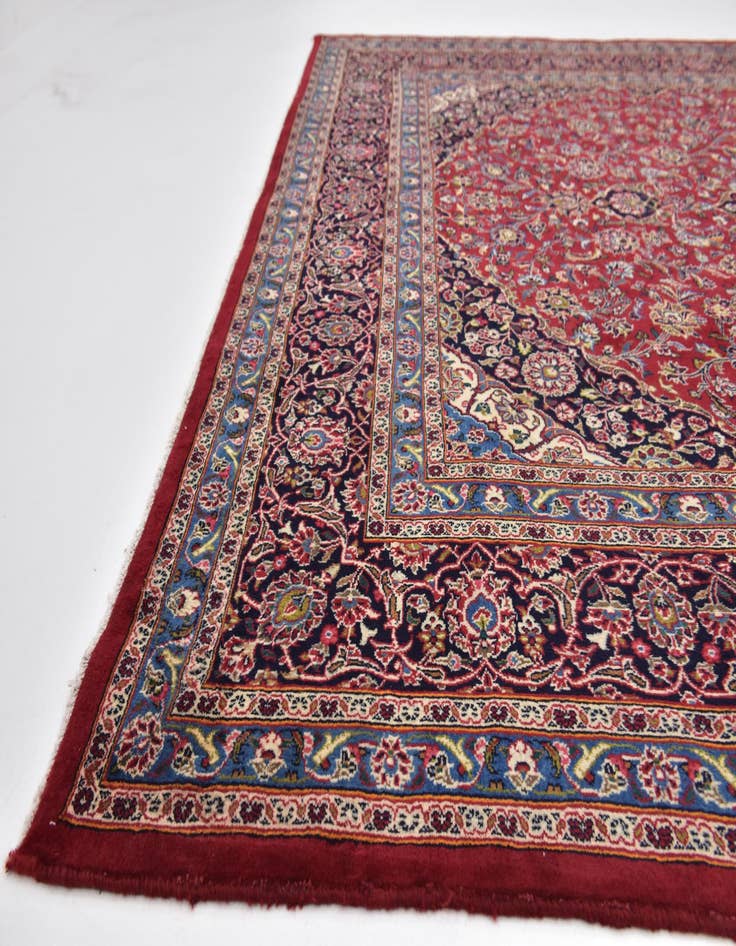 Detail image of  9' 9 x 12' 8  Hand Knotted Kashan Persian Wool Rug