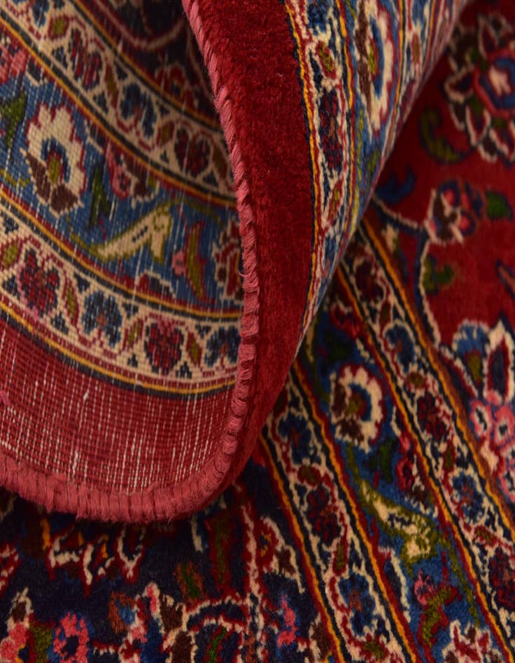 Detail image of  9' 6 x 13'  Hand Knotted Kashan Persian Wool Rug