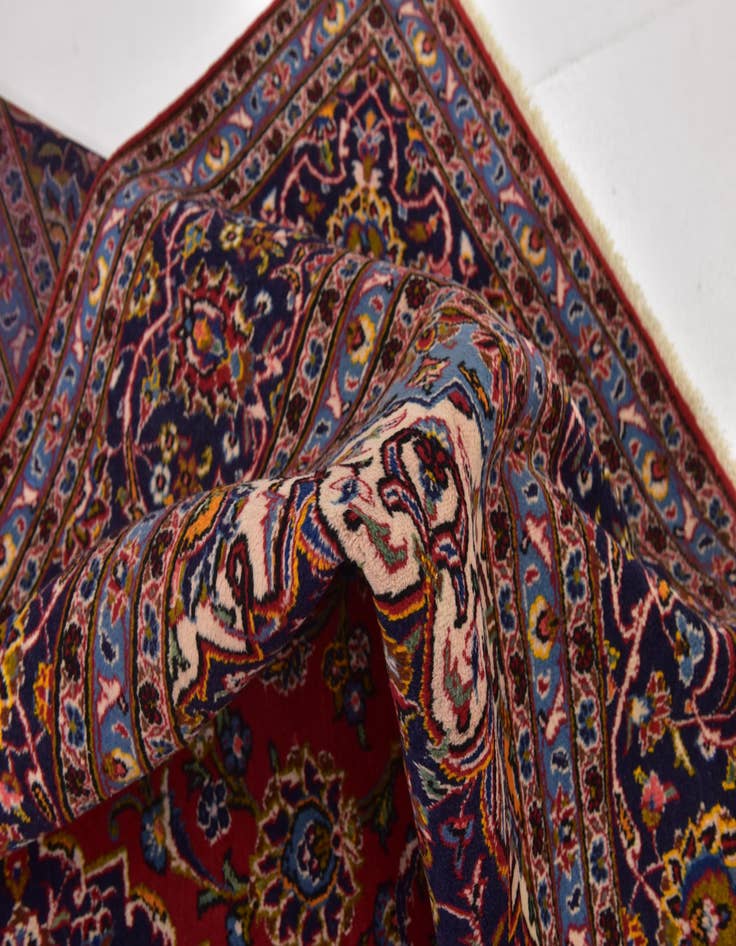 Detail image of  10' x 12' 8  Hand Knotted Kashan Persian Wool Rug