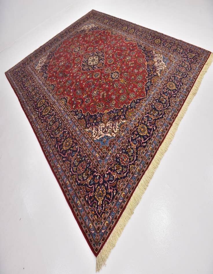 Detail image of  10' x 12' 8  Hand Knotted Kashan Persian Wool Rug