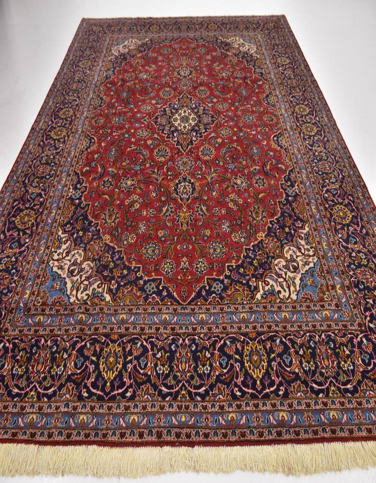 Detail image of  10' x 12' 8  Hand Knotted Kashan Persian Wool Rug