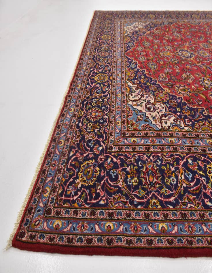 Detail image of  10' x 12' 8  Hand Knotted Kashan Persian Wool Rug